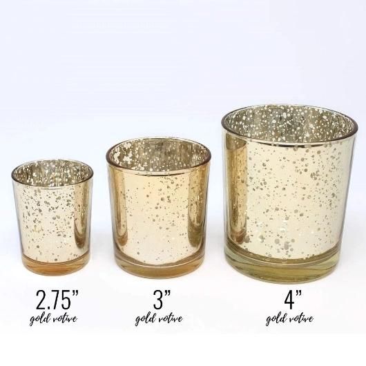 Vss Mercury Gold Tealight Glass Candle Holders for Weddings Parties