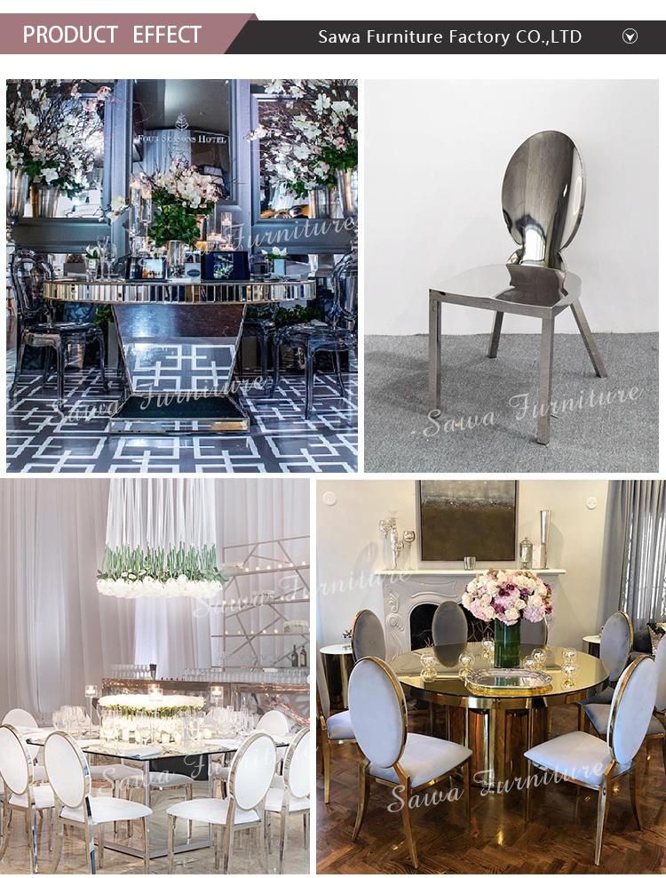 Hot Sale Luxury Stainless Steel with Glass Top Table for Wedding and Event