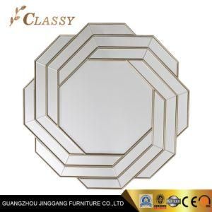 Embody Design Glass Cosmetic Mirror for Hotel Bedroom in Golden Stainless Steel Frame