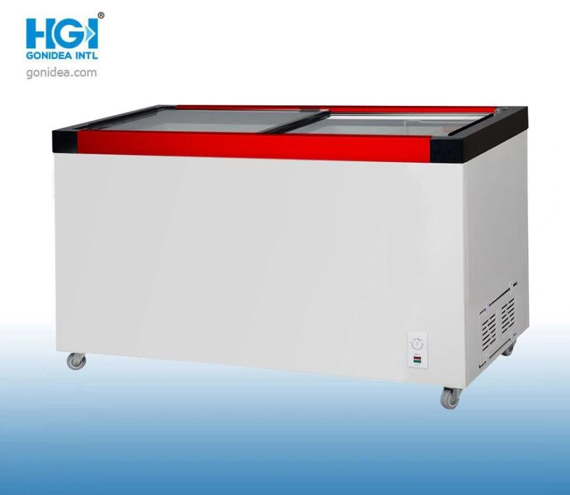 Hgi Commercial Slidding Glass Door Deep Freezer Manufacturer Free Standing Chest Showcase