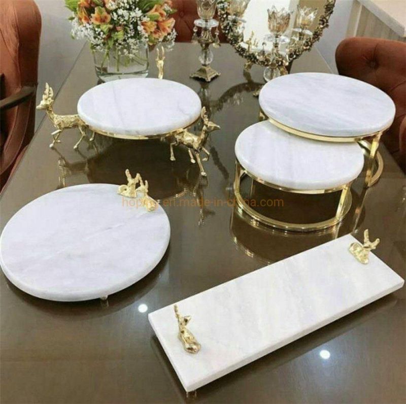 Modern New Design Square Rectangle Marble Top Center Coffee Table White Top Table