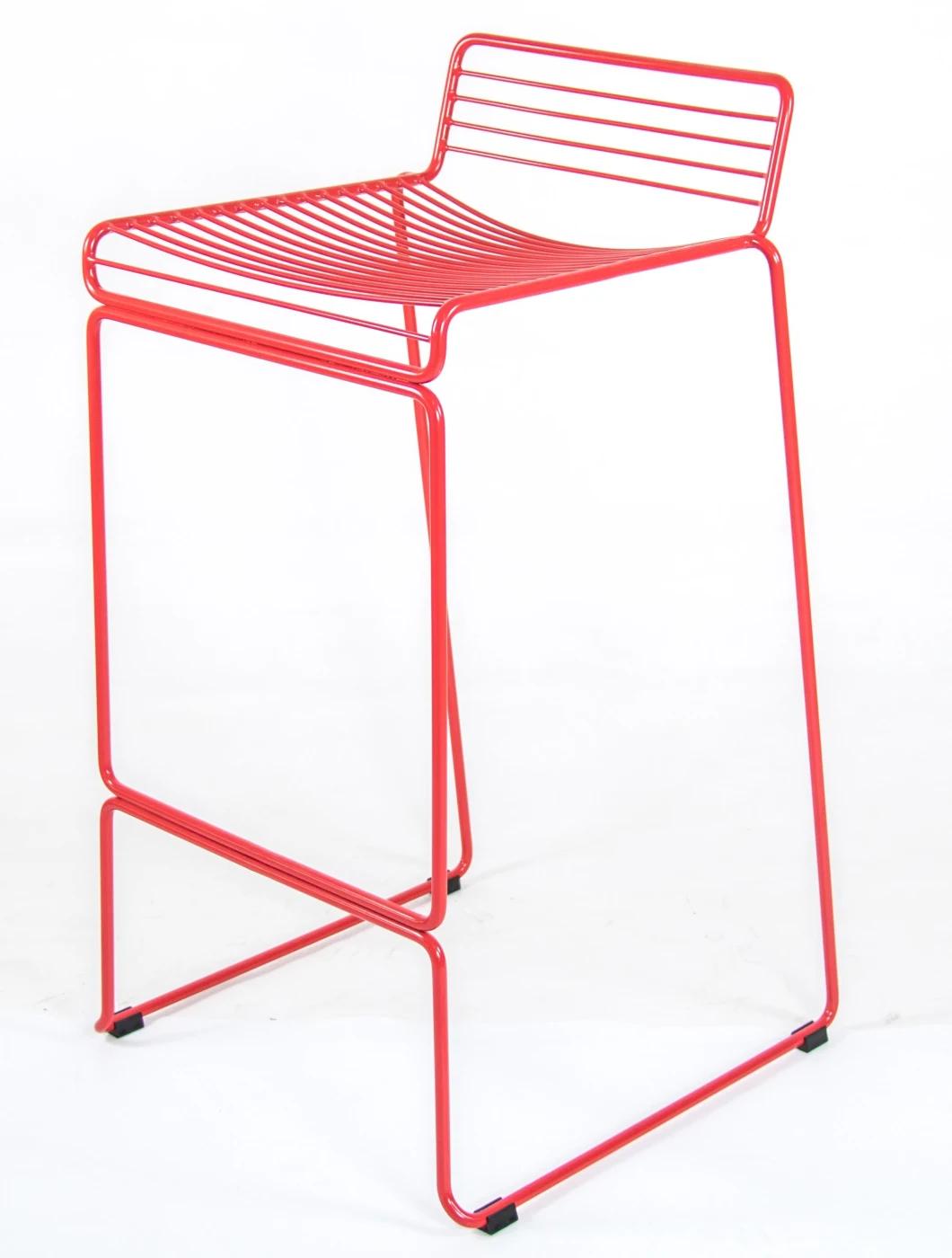New Design Outdoor Anti UV Painting Wire High Stool Chair