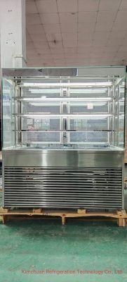 Commercial Front and Rear Open Style Air Cooling Display Cold Drink Refrigerator Glass Door Refrigerated Showcase