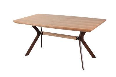 Wholesale Classic Home Outdoor Furniture Modern Wooden Top Steel Dining Tables for Living Room Furniture