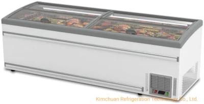 Top Glass Super Market Cabinet Chiller Display Chest Freezer Deep Freezer Fridge