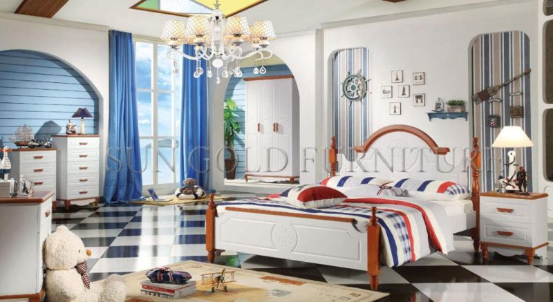 Furniture Bedroom Double Bed Design Used Kids Bedroom Sets (SZ-BT905)