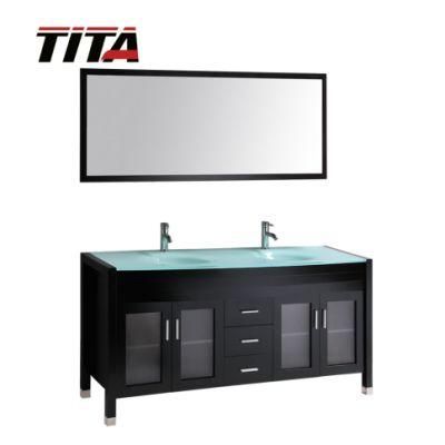 Antique Style Glass Top Bathroom Vanity T9103-60e/72e