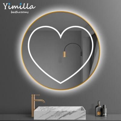 Bathroom Aluminum Frame Round Smart Wall Makeup LED Mirror