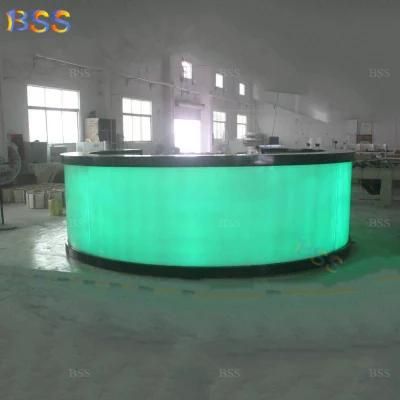 Simple Design LED Stone Round Circular Bar Counter Design