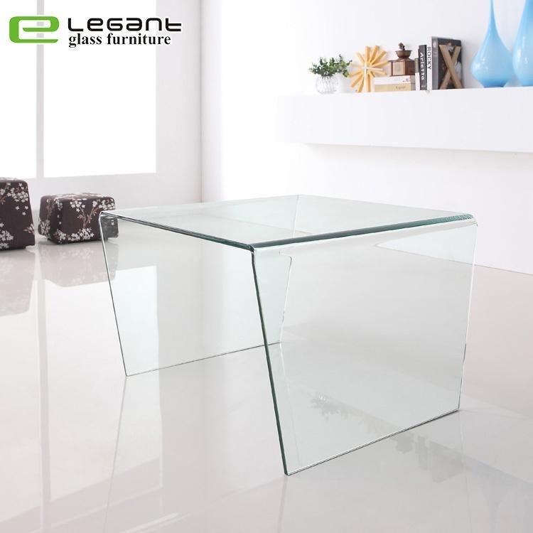 Hot Bending Glass Support Legs Round Side Table Price