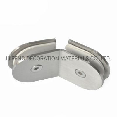 Stainless Steel 135&deg; Round Shower Room Glass Fixed Clip/Bathroom Door Hinge for Glass Hardware Accessories