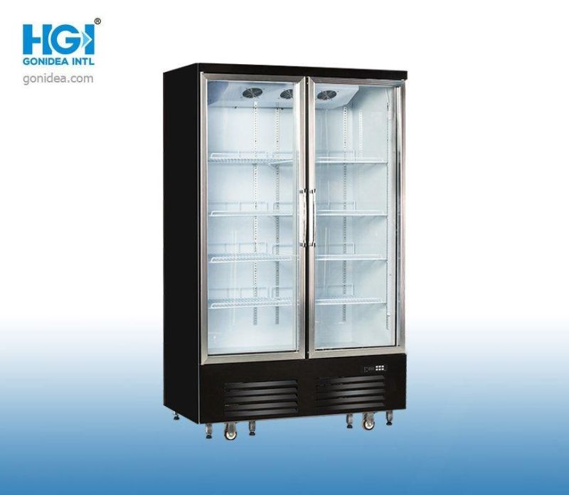 Pulling Door Vertical Glass Door Cooler Display Showcase for Cold Drink Ld-620fx