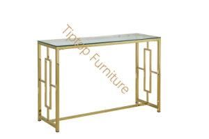 Cheap Modern Luxury White Mirrored Stainless Steel Console Table with Mirror