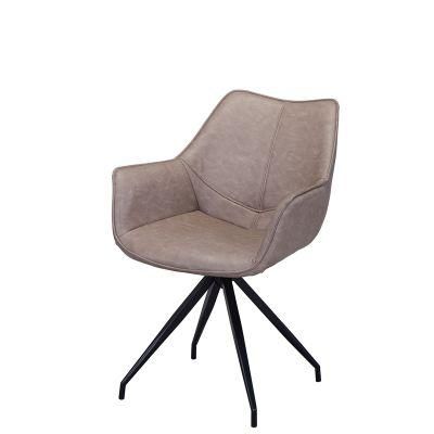 Hot Sale Wholesale Hotel Home Cafe Restaurant Ergonomic Breathable PU Leather Swivel Dining Chair for Living Room