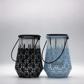 Glass Lantern with Various Color and Different Pattern