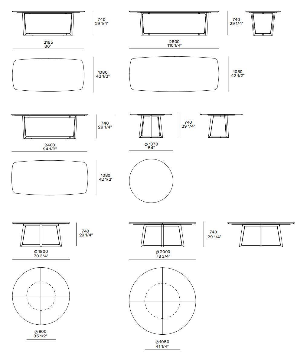 Concored, Round Wooden Tables, Latest Italian Design Dining Room Set in Home and Hotel Furniture Custom-Made