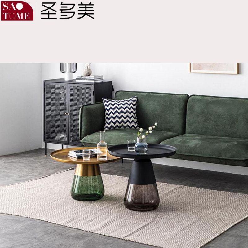 Modern Simple Luxury Leisure Living Room Furniture Slate Round Coffee Table