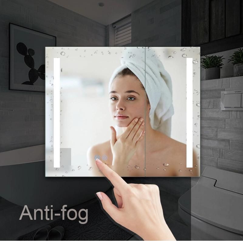Smart LED Bathroom Mirror Anti-Fog Women Makeup Cabinet Mirror