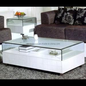 MDF and Clear Tempered Glass Modern Coffee Table (L25)