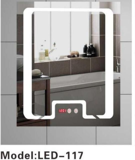 Modern Wall Silver Smart LED Illumated Bathroom Vanity Glass Mirror