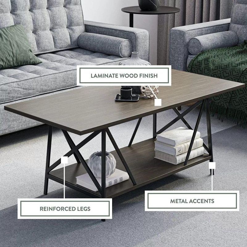 Metal Frame Large Countertop Coffee Table