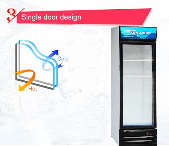 Direct Cooling Vertical Beverage Cooler Showcase with Three Door