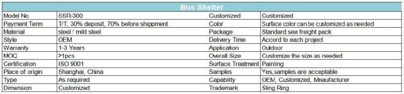 Custom Made Bus Stop Shelters with Good Quality