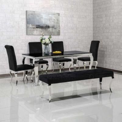 Modern 8 Seater Marble Dining Table Sets Luxury Dining Room Stainless Steel Dining Table