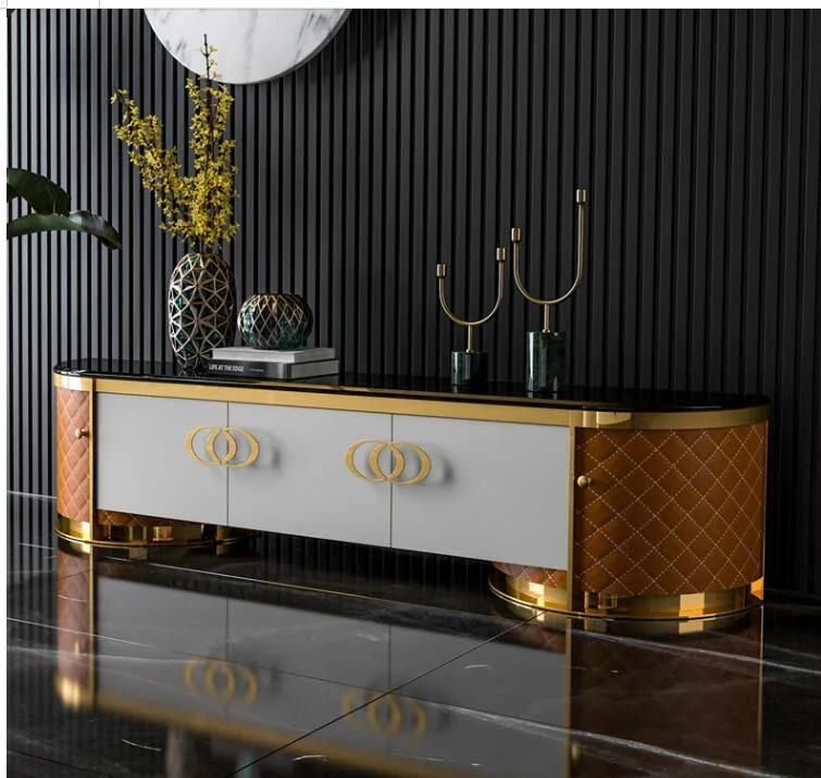 Luxury Golden Frame Coffee Table Countertop Furniture Island Table