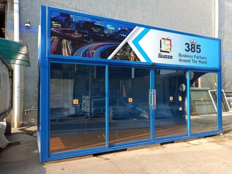 Indoor Air Conditioning Metal Bus Stop Shelter with Glass Door Bus Shelter