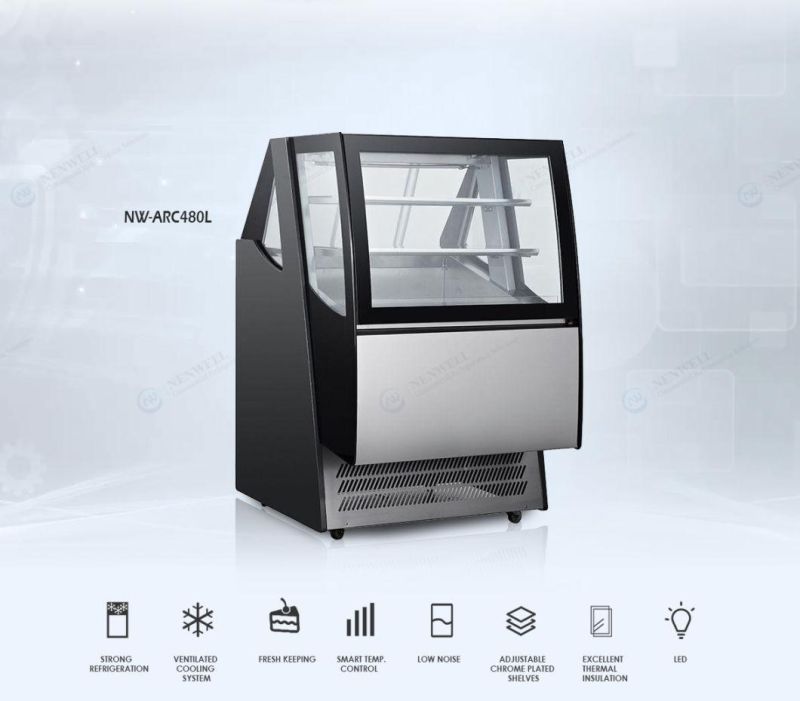 Bakery Shop Countertop Cooling Pastry Dessert and Cake Glass Display Refrigeration Showcase Price for Sale (NW-ARC480L)