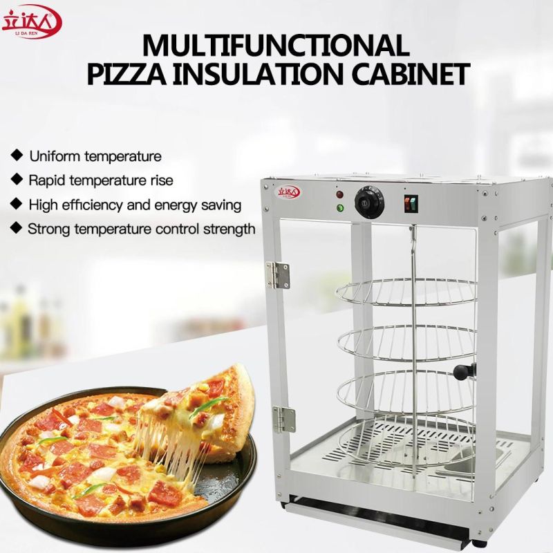 Restaurant Equipment Hot Sale Rotating Food Warmer Heat Pizza Display Warmer Glass Showcase Kitchen Cabinets