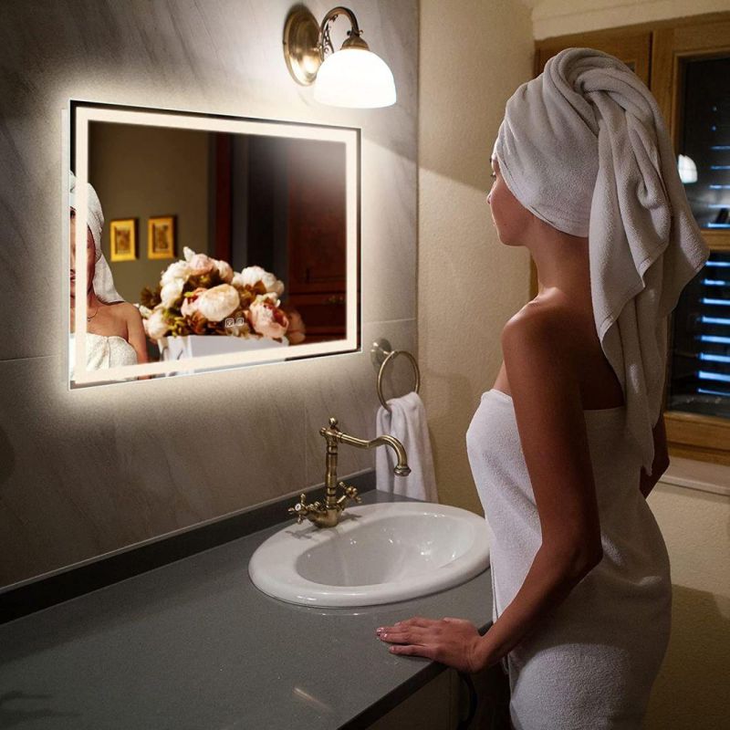 Shining Glass Mirror Factory Modern Shape Bathroom LED Mirror Vanity Mirror