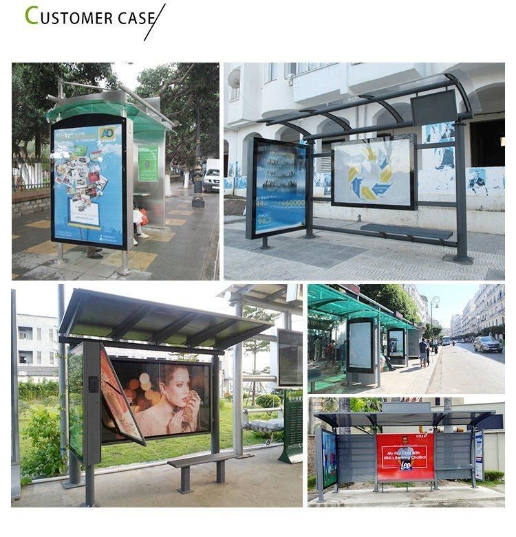 Outdoor Modern Stainless Steel Tempered Glass Bus Shelter-Estonian Style