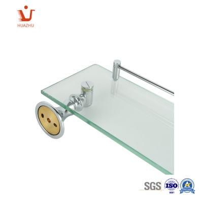 Glass Shelf Wall Mount Shelf with Chrome Plated Bath Fittings for Bathroom