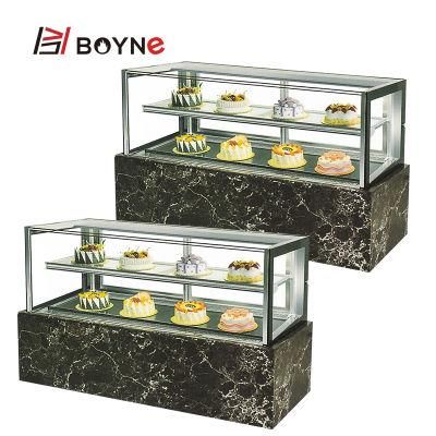 Delicate Marble Base Cake Display Freezer Showcase Bread Shop