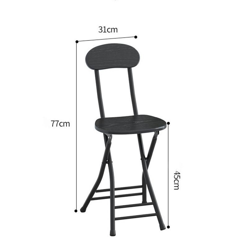 Household Folding Dining Chair Leisure Backrest Dormitory Stool Portable Round Stool Chair