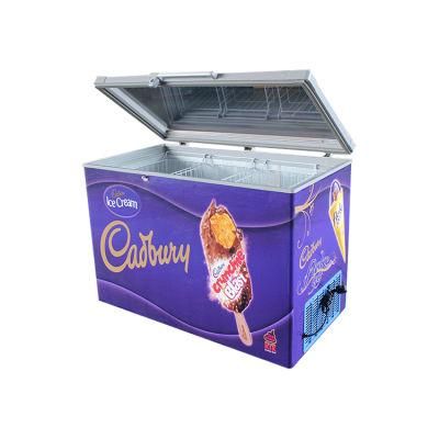 Glass Door Ice Cream Display Showcase Supermarket Freezers Horizontal Freezer SD-350