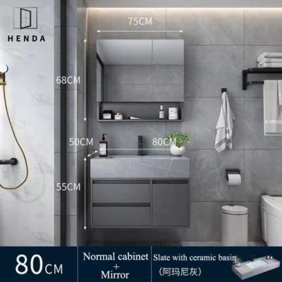 Stock Size 80cm/100cm/120cm Stainless Steel Cabinet LED Mirror Bathroom Wall Cabinet