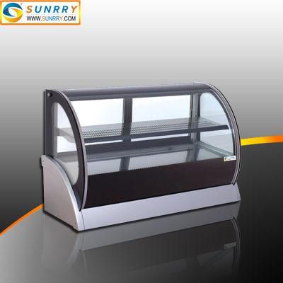 Bakery Cake Display Showcase Fridge with Best Quality Curved Glass