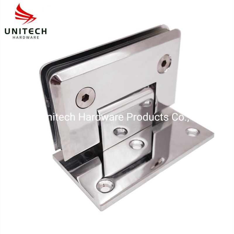 Zinc Alloy 90 Degree Wall to Glass Door Fitting Cabinet Door Hinge Clamp