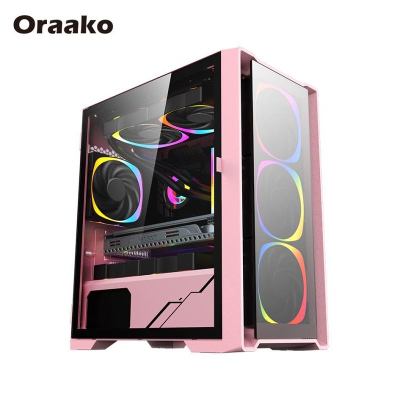 Mini PC Itx Tempered Glass Matx Gaming Computer Case with Independent Power Supply Bin for Esports Cabinet