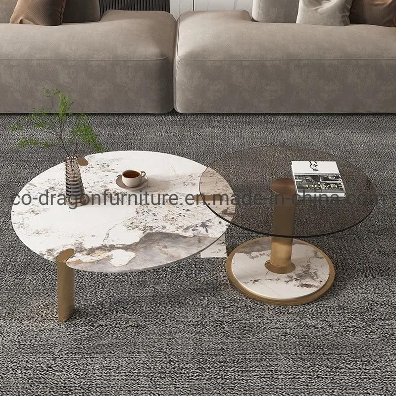 Modern Luxury Marble Top Coffee Table Group for Livingroom Furniture
