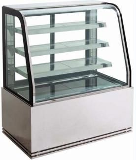 Suitable for High Ambient Temperature Curve Glass Door Showcase Display Bread Bakery Floor Standing Cooler