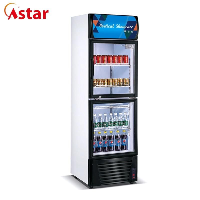 Three Swing Doors Drinks Showcase Display Beverage with Large Capacity Good Price