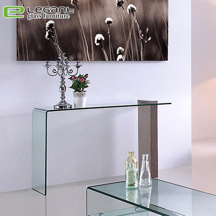 High Quality 12mm Bent Glass Living Room Rectangular Console Table