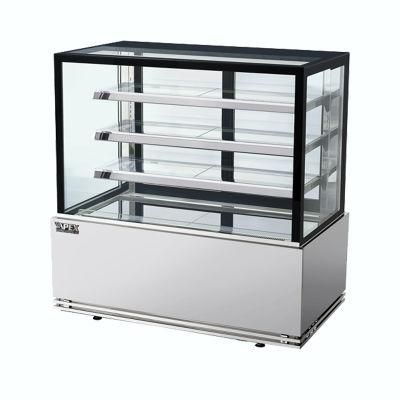 Stainless Steel Square Glass Display Bread Showcase