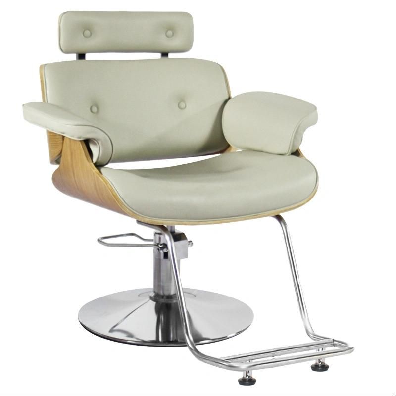 Hl-1228 Salon Barber Chair for Man or Woman with Stainless Steel Armrest and Aluminum Pedal