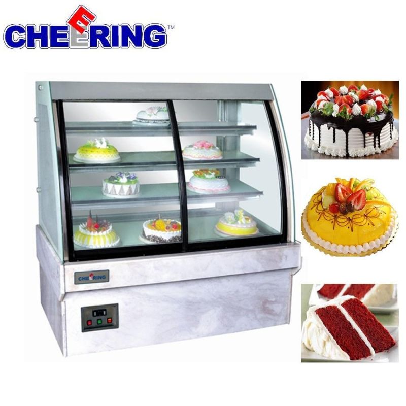 Commercial Bakery Display Cabinet Chest Cake Refrigerator Showcase Counter Top Glass Cake Display