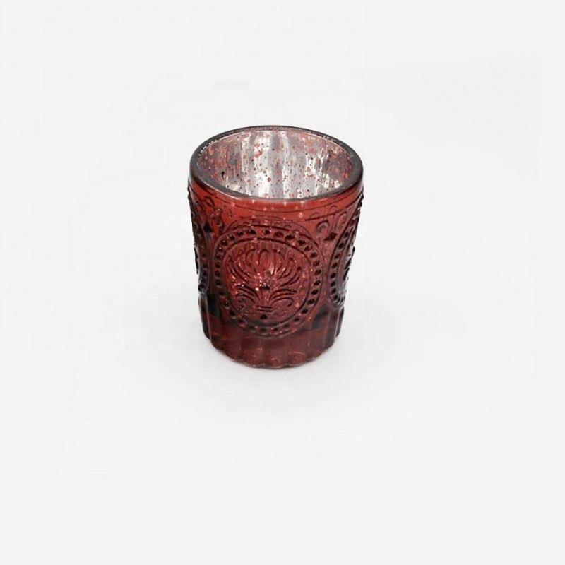 Wholesale Tealight Votive Round Wine Glass Shape Candle Holder Stained